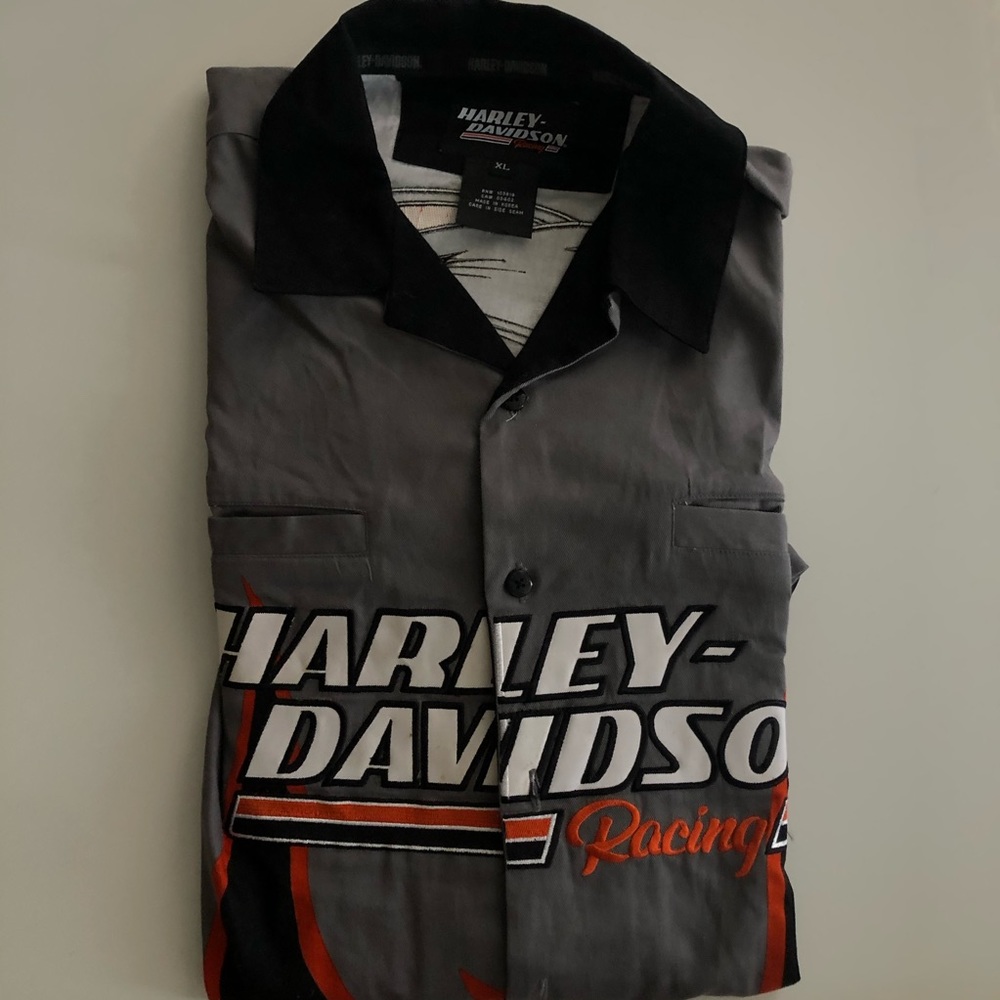 Harley work button down